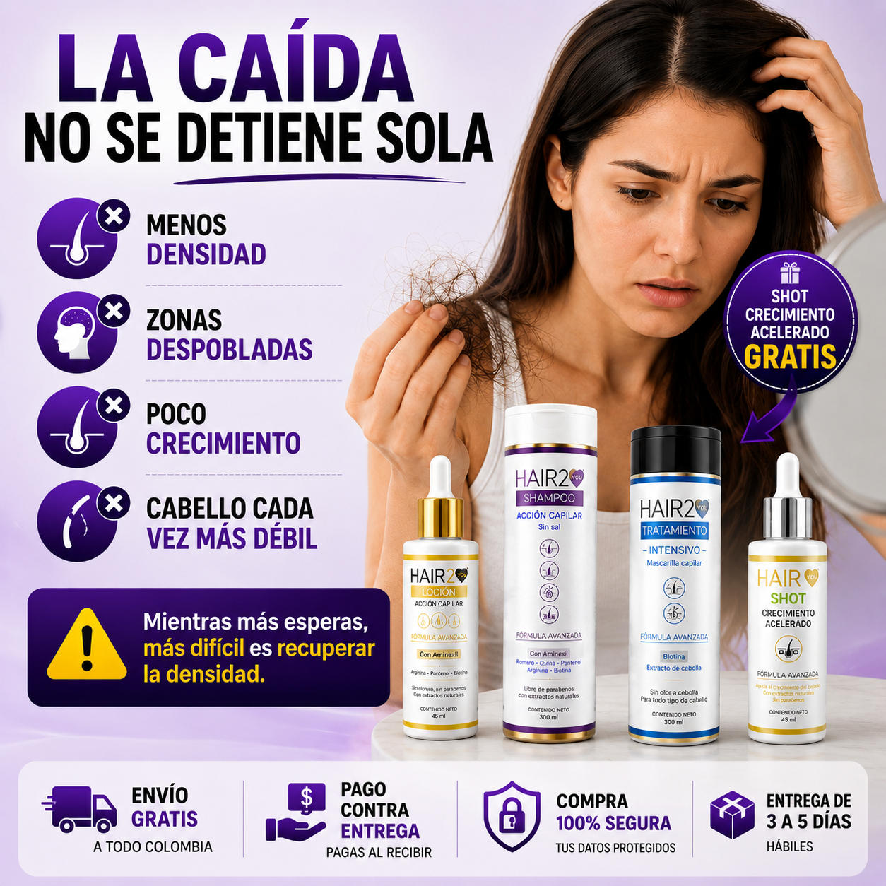 Rutina anticaída HAIR2YOU Sampoo + Locion + Shot