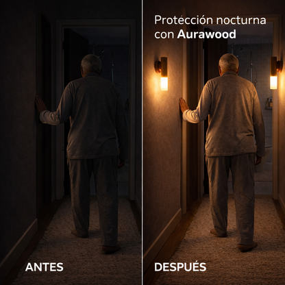 AuraWood – Luz Inteligente que se Activa en la Oscuridad Pack X2 y X4 Unidades