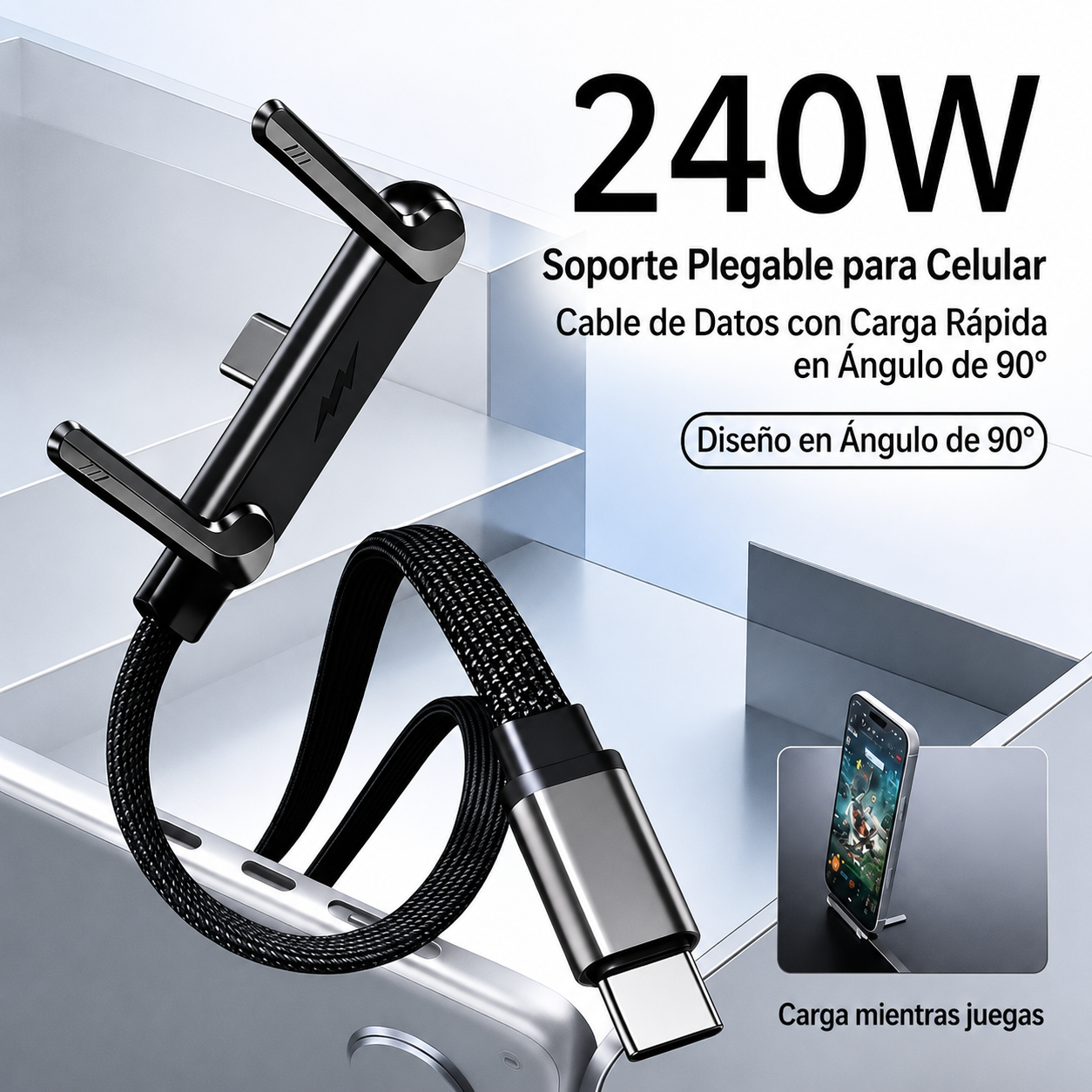 NUEVO Cable 2 en 1 con Soporte Inteligente ⚡