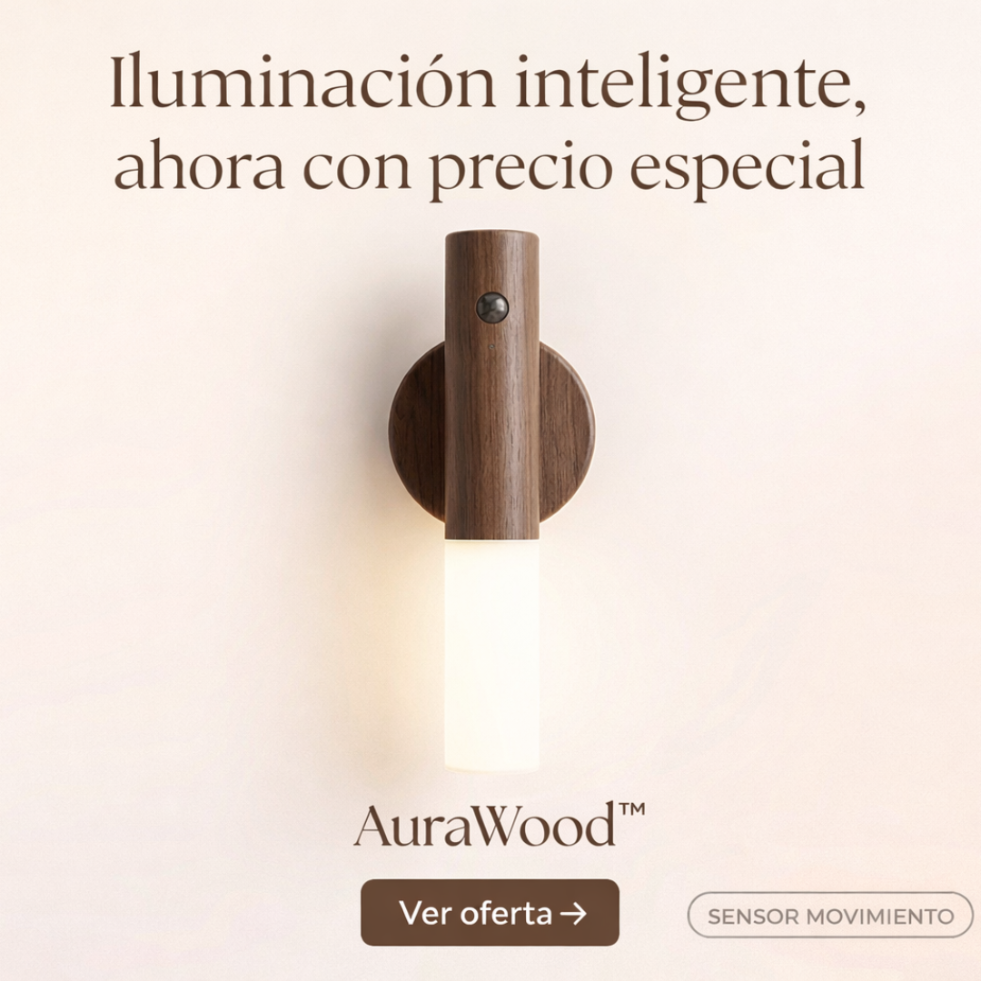 AuraWood – Luz Inteligente que se Activa en la Oscuridad Pack X2 y X4 Unidades