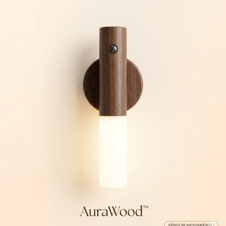 AuraWood – Luz Inteligente que se Activa en la Oscuridad Pack x2 Unidades